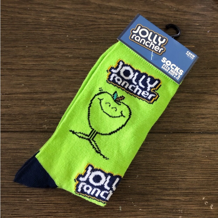 Jolly Rancher Green Apple Novelty Mens Crew Socks